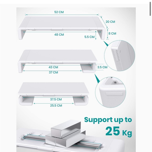 Monitor Stand Riser White - Picture 4 of 6